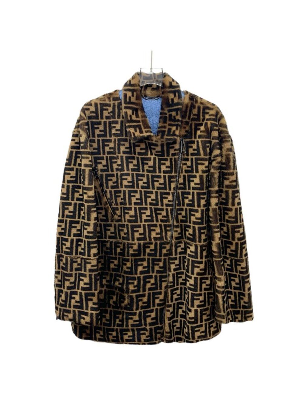 Fendi Brown FF Monogram Leather Jacket